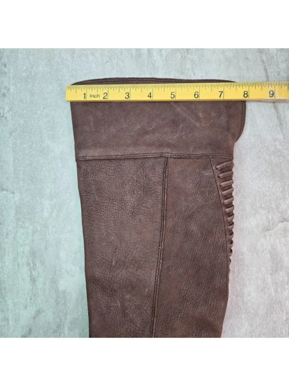 Vince Camuto Equestrian Boots‎ Sz 5 Brown Leather Knee High Tall Western Riding